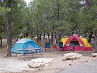 A FAMILY CAMPSITE IN MATHER CAMPGROUND, ON THE SOUTH RIM, GRAND CANYON N. P. NPS PHOTO. 