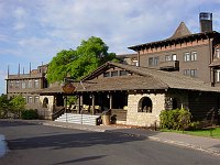 FRONT ENTRANCE TO THE EL TOVAR HOTEL, 100TH ANNIVERSARY (1905) GRAND CANYON N.P. NPS PHOTO. 