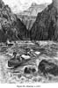 #17262 - RUNNING A RAPID ENGRAVING BY R.A. MULLER TO ILLUSTRATE POWELL'S SECOND EXPEDITION. CIRCA 1873 