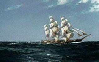The Clipper Ship Sweepstakes by Montague Dawson (1895-1973)