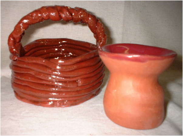 Childrens' handmade Easter Basket and thrown pot