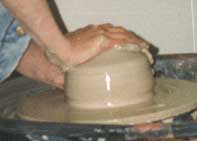 Throwing demo in  Studio Pottery Workshops