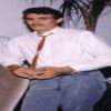 Thin necktie and man