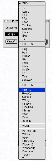 popups menu