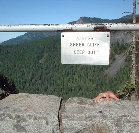 Thank goodness he caught the ledge.