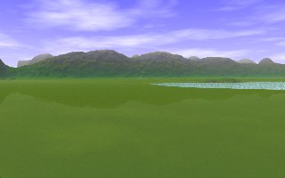 Some mountains with a lake