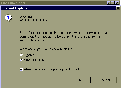 [MSIE 3.0 'Opening File' Warning]