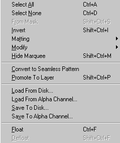 Selection Drop Down Menu