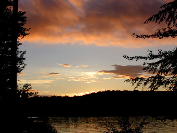 A sunset reflected on the lake