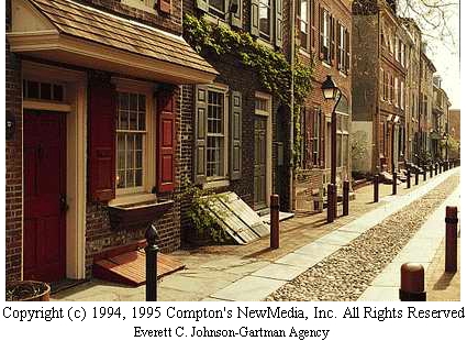 Elfreth's Alley in Philadelphia is the oldest residential street in continuous use in the United States.