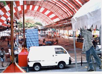 Installation of big tents @ Chinatown!