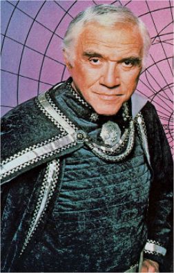 Lorne Greene as Adama wearing his full dress uniform