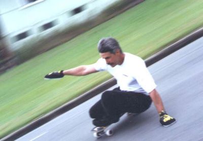 Cliff Coleman busting a slide