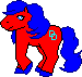 I wanted to make a pony, so I just picked a base, chose two colors, and made a pony. I had fun. I hope you guys like it. I did my symbol, the double D. It's not really that much.
