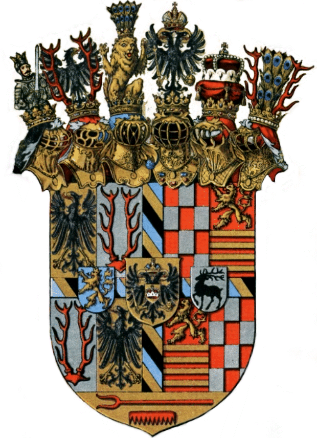 die kwarterings en helmtekens van die vorste van Schwarzburg-Sondershausen