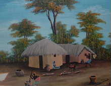 Thatched houses in Zimbabwe