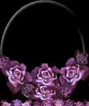 Purple Roses in Basket