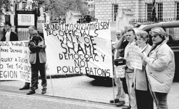 Airport workers protest during the Belfast May Day march, 2003