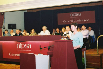 President Carmel Gates at the 2003 Nipsa Conference Photo by Kevin Cooper