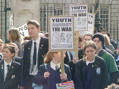 Small part of the Youth Against the War rally, Belfast City Hall, Day X, March 20th