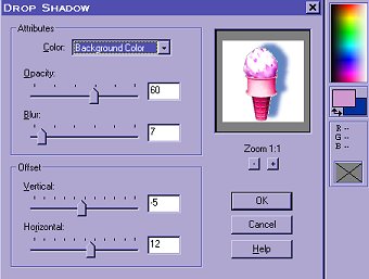 Drop Shadow Dialog Box