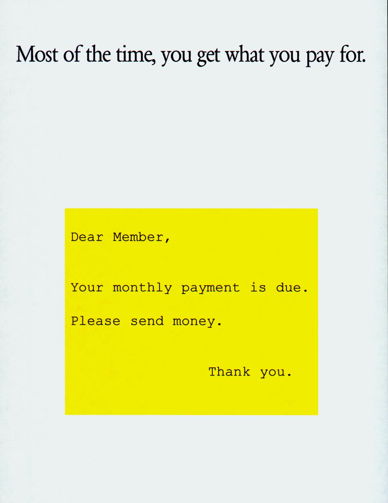 Please send money.