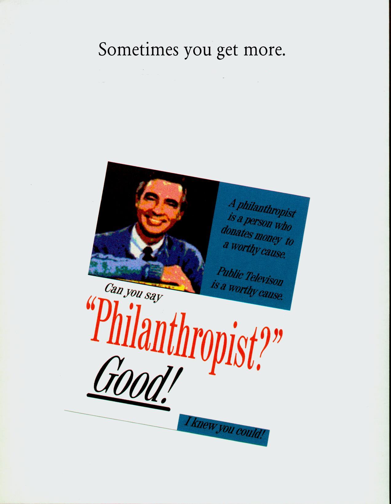 Can you say 'Philanthropist?'