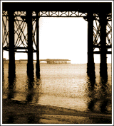 Underneath the piers 