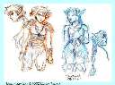 Two sketches of elves