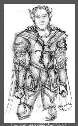 A standing knight in armor