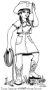 A cowgirl with a lasso