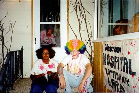 Haunted house on Halloween at the Boissevain Project. Amina and David, the Katima-victims.