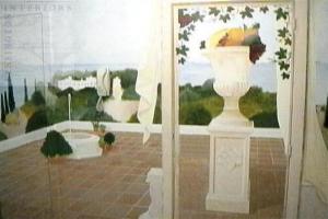 mural covers doors as well as walls