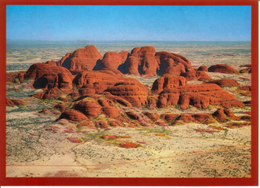 Postcard cover - Aerial view of the Olgas