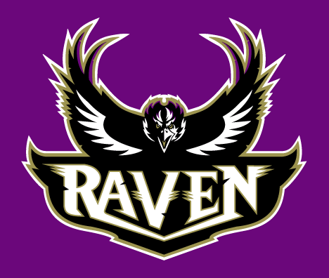 Raven with outstretched wings