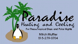 Paradise Heating and Air Conditioning Business Card
