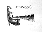 barca a Torcello - linoleum 12x18