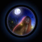 The daughter of the Queen Nün taking a nocturnal swim at paradise. 3D environment demo