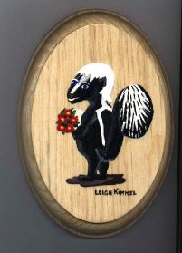 skunk with flowers