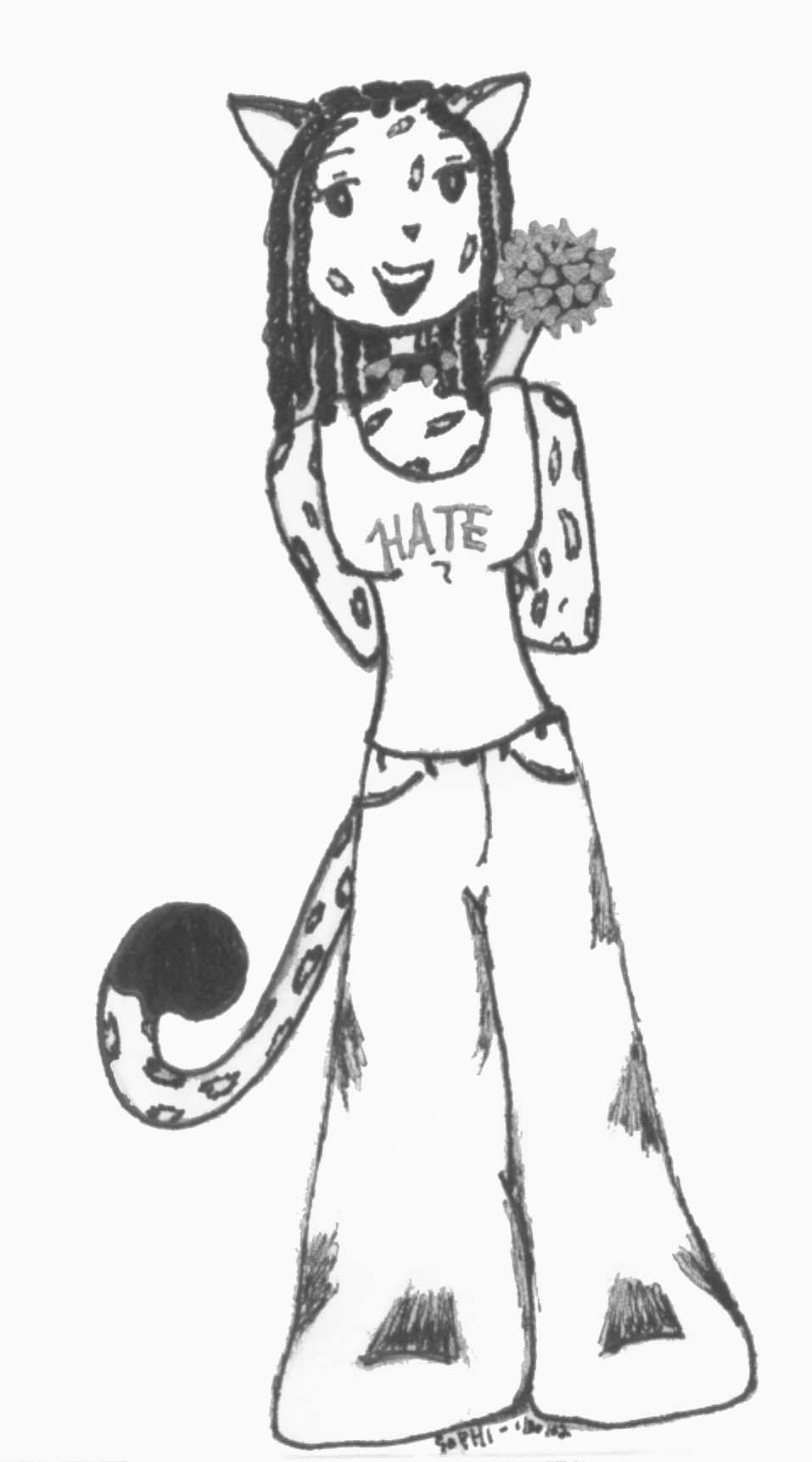 YAY!!! Sophi has a mace!! Isn't she so cute and innocent? Drew than inked it and colored with Silver. Sophi (c) me