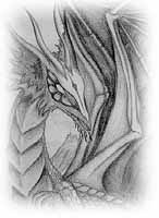 Grand Dragon: a dragon conversing with a human on a furry bird creature. 