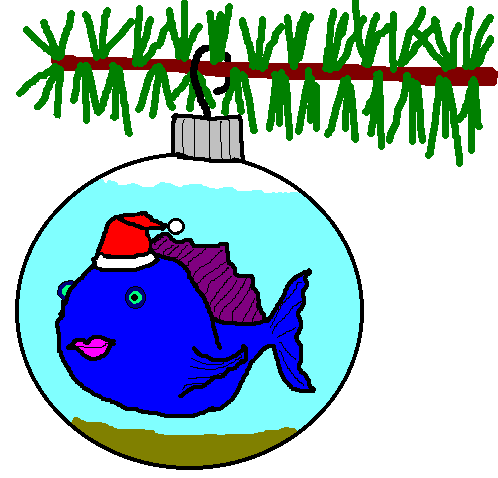 Fish in a Christmas ornament