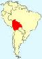 South America Map with Boliva highlighted