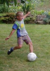 [shooting a goal]