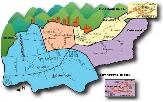 Mapa de Bucaramanga