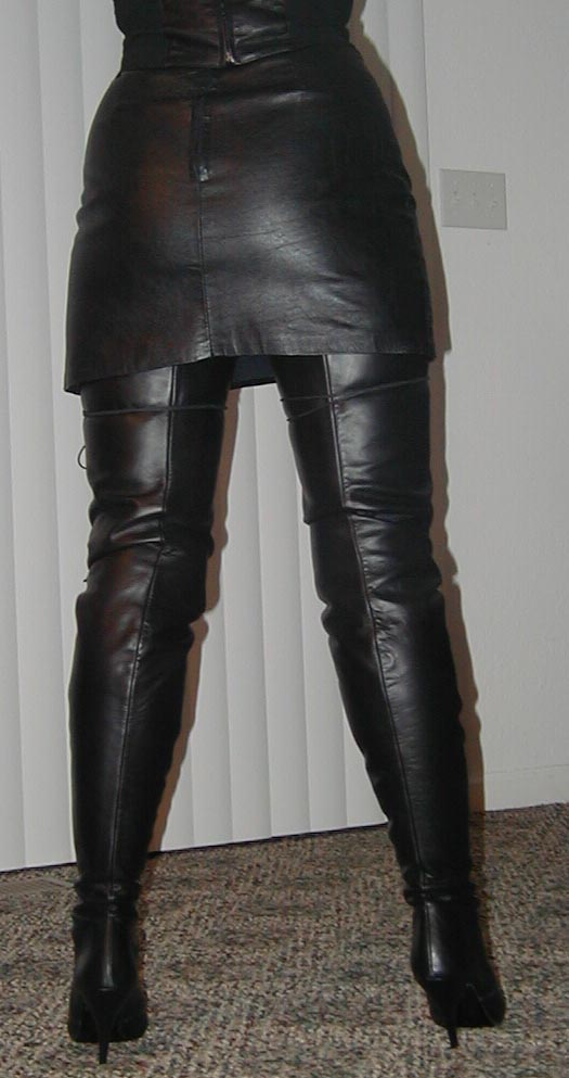 ladies in boots and leather