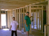 Robin & Gary running cables
