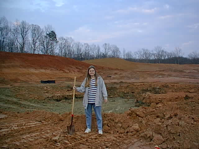 Jen digging the foundation