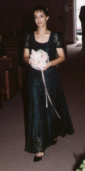 Sarah walking down the aisle