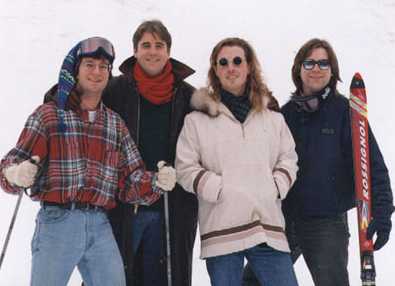The guys skiing!